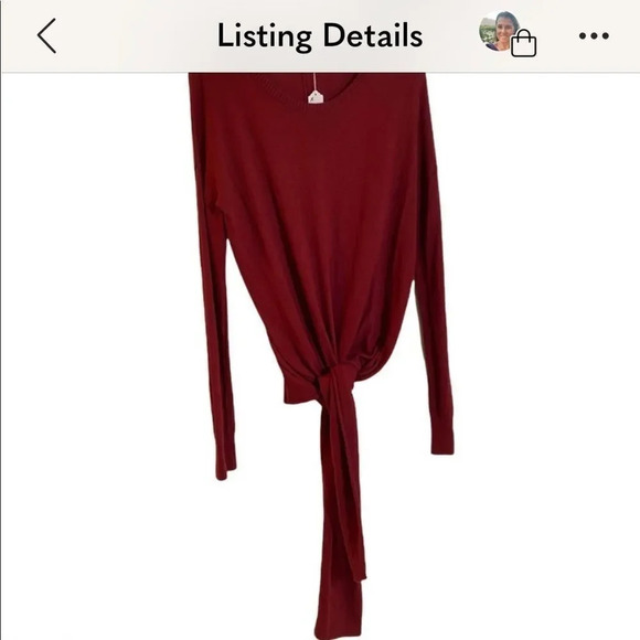 NWOT Unviersal standard Arenal tie burgundy tie sweater - Picture 9 of 12